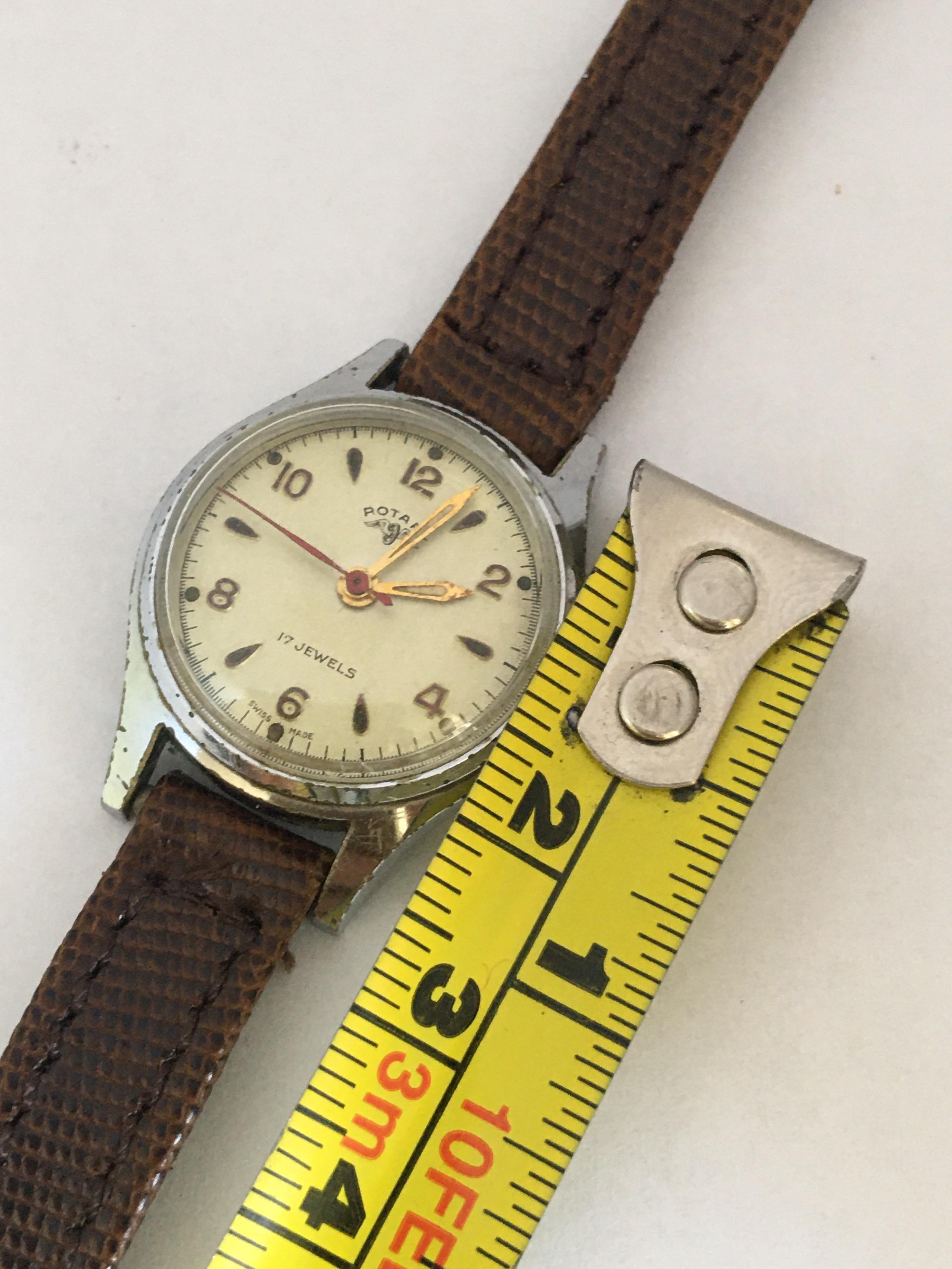 Vintage 1940s Silver Plated Rotary Ladies Mechanical Watch For Sale 1