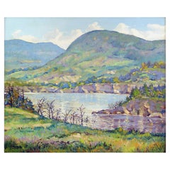 Vintage 1940's Simon Michael Hills & Lake Impressionist Landscape Painting