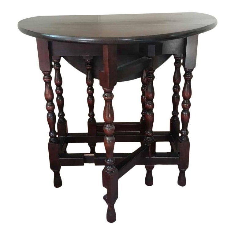 Vintage 1940s Solid Mahogany Drop-Leaf Gateleg Accent Table For Sale at  1stDibs