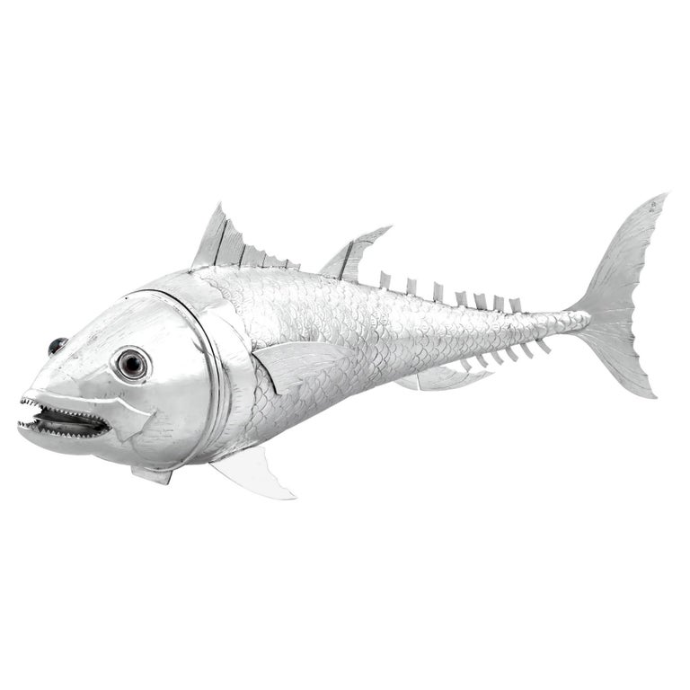 antique silver fish shaped atriculated box from 1800s denmark Low Grade Fish, Victorian Articulated Pendant The Day Before Today Vintage Spanish Silver Fish Sugar