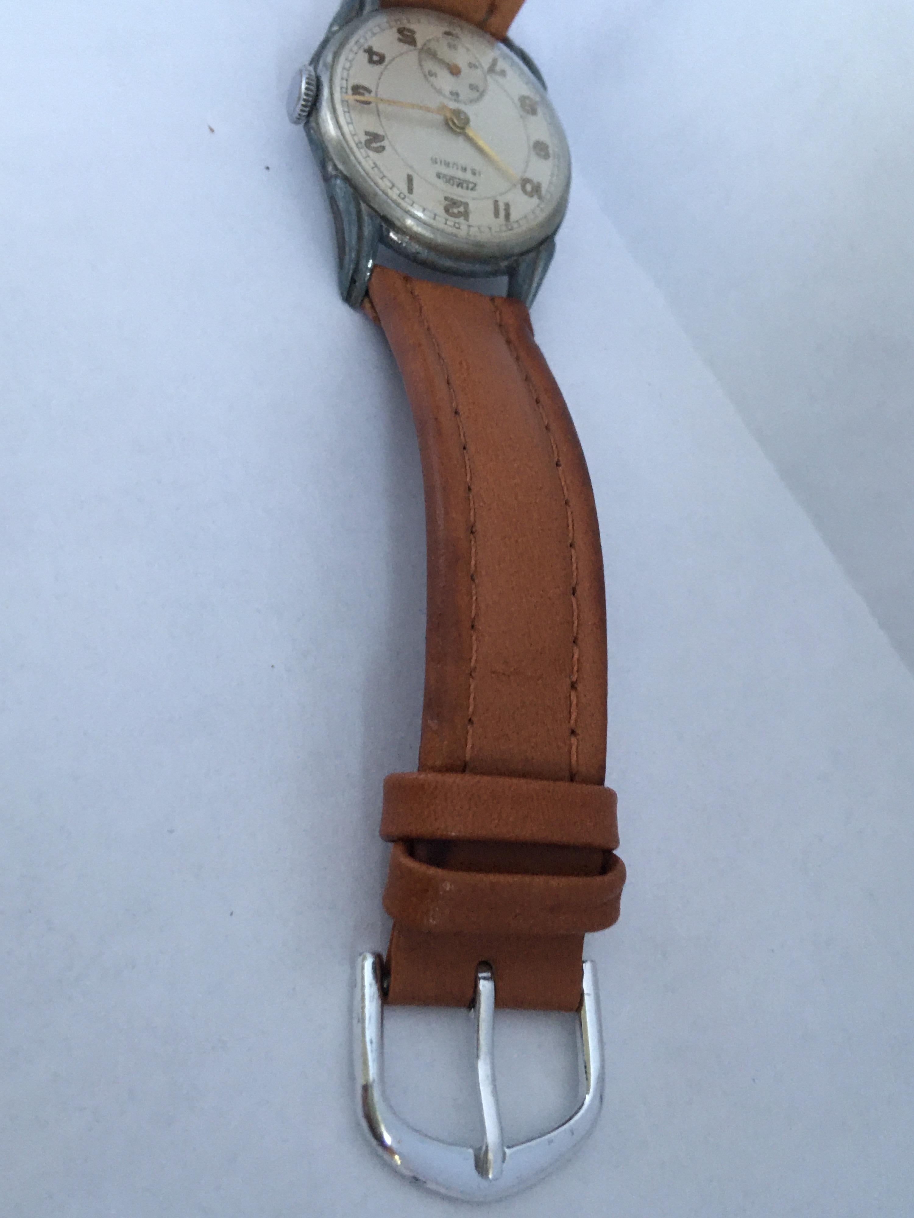 Vintage 1940s Stainless Steel Back Swiss Mechanical Watch 1