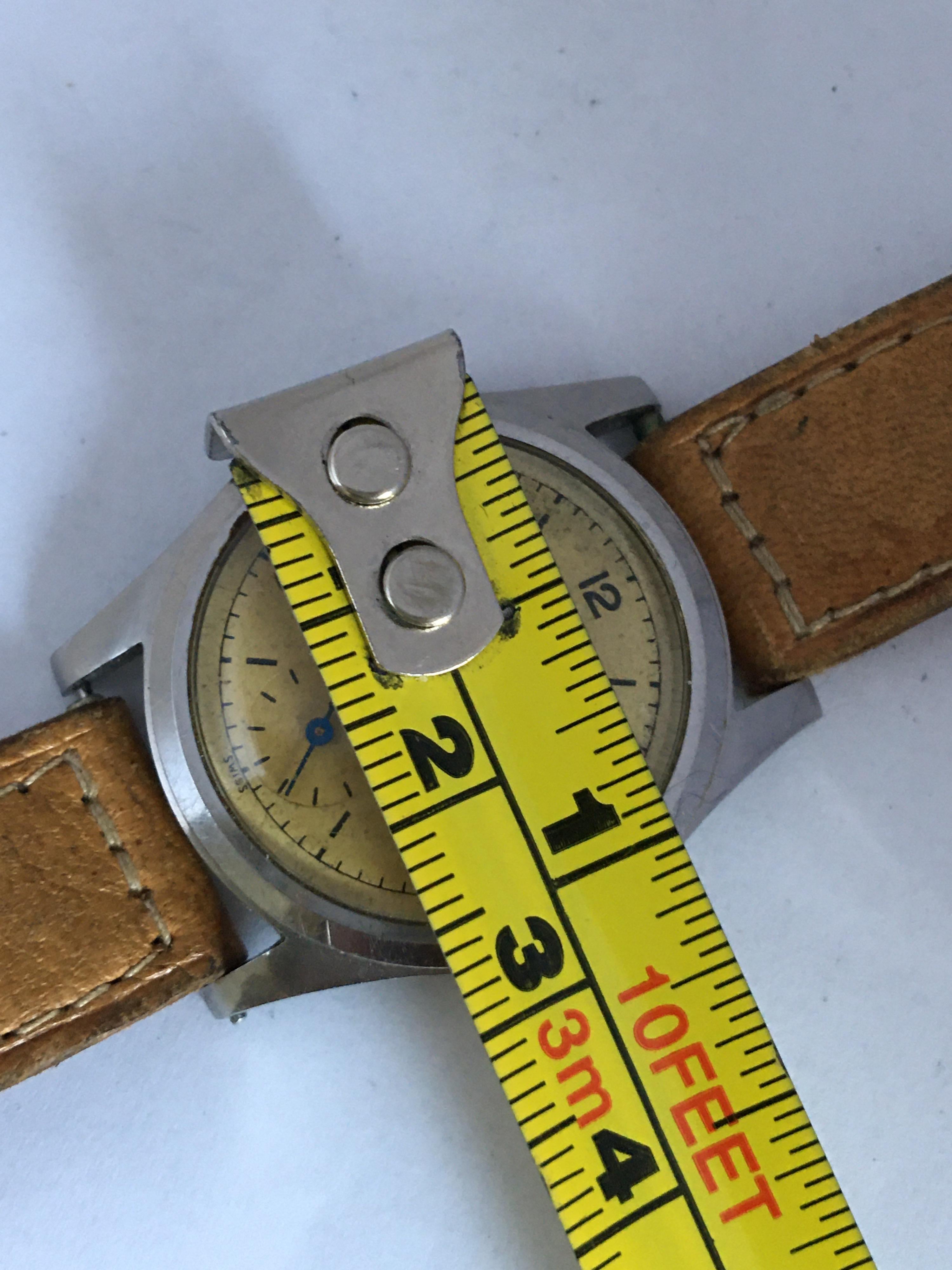 Vintage 1940s Stainless Steel Manual Winding Eterna Watch 3