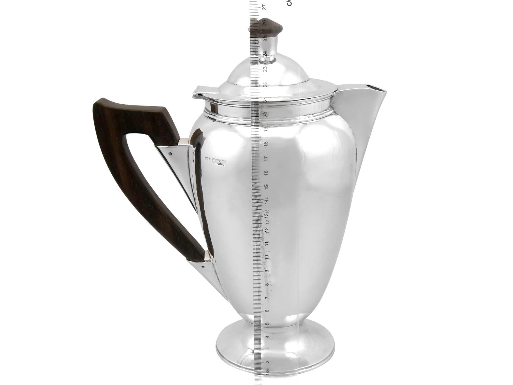 Vintage 1940s Sterling Silver Coffee Pot For Sale 1