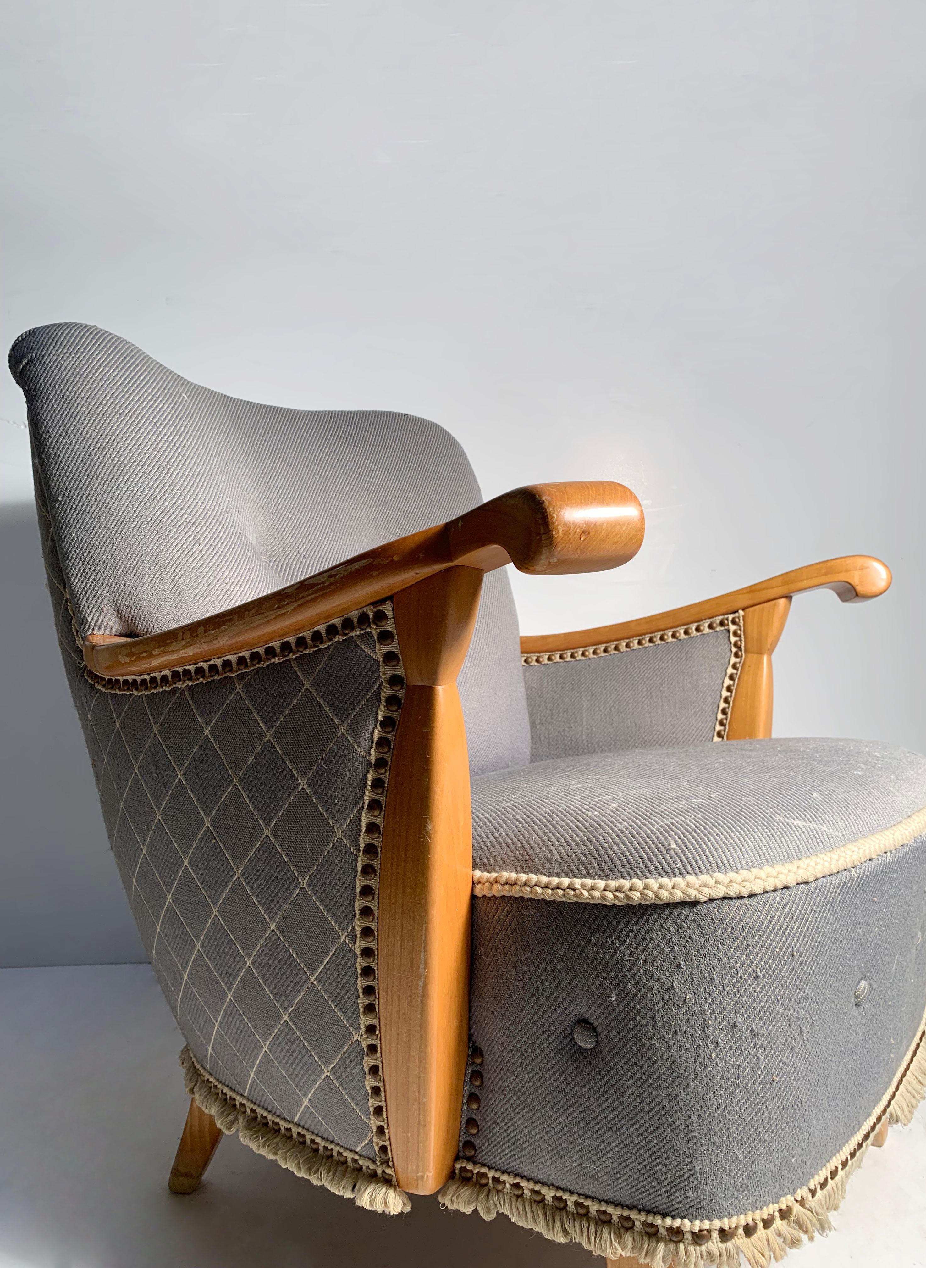 Vintage 1940s Swedish Lounge Chair For Sale 1