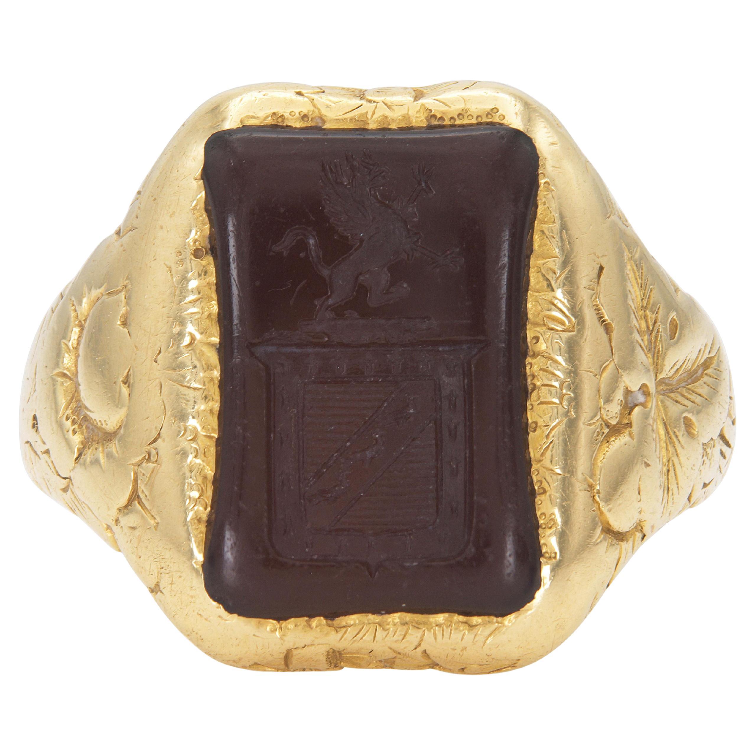Vintage 1940s Tiffany & Co. Carnelian Intaglio Signet Ring