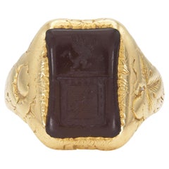 Vintage 1940s Tiffany & Co. Carnelian Intaglio Signet Ring