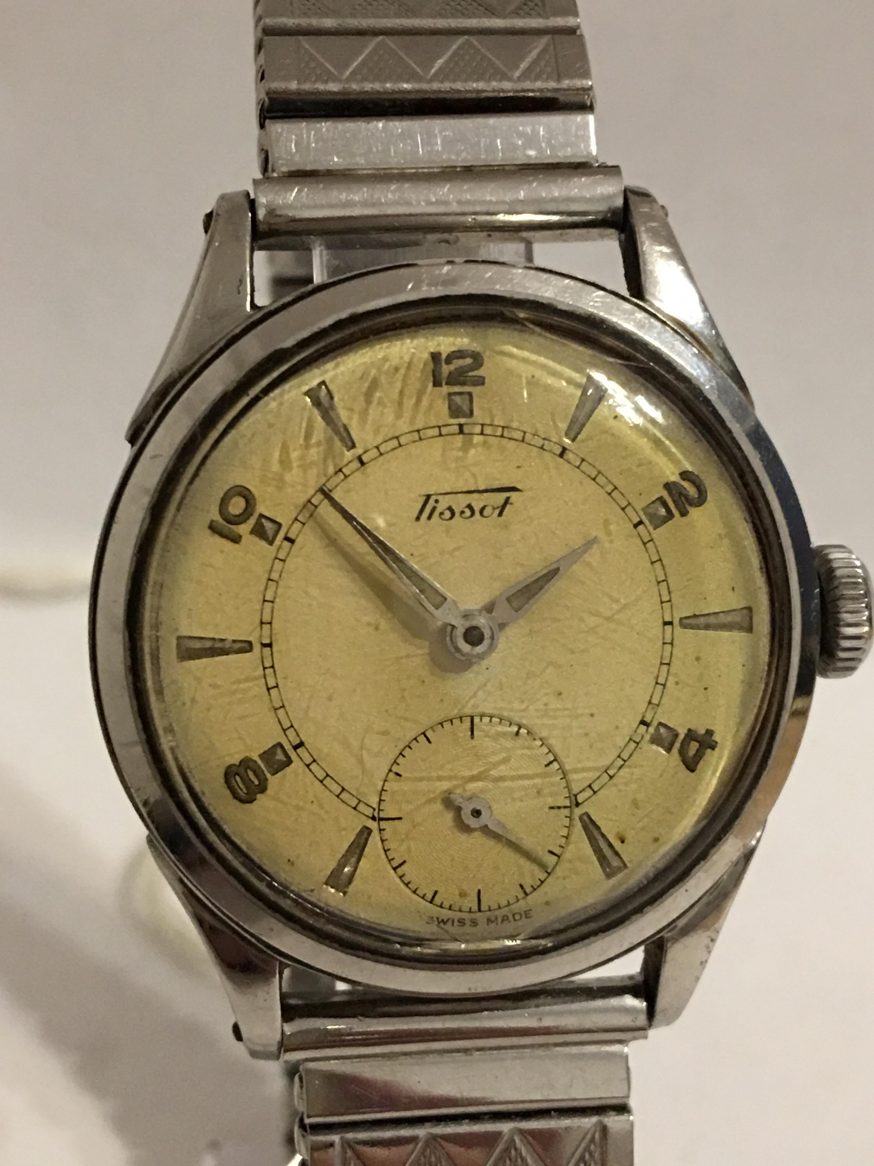 Vintage 1940s Tissot Stainless Steel Watch 4