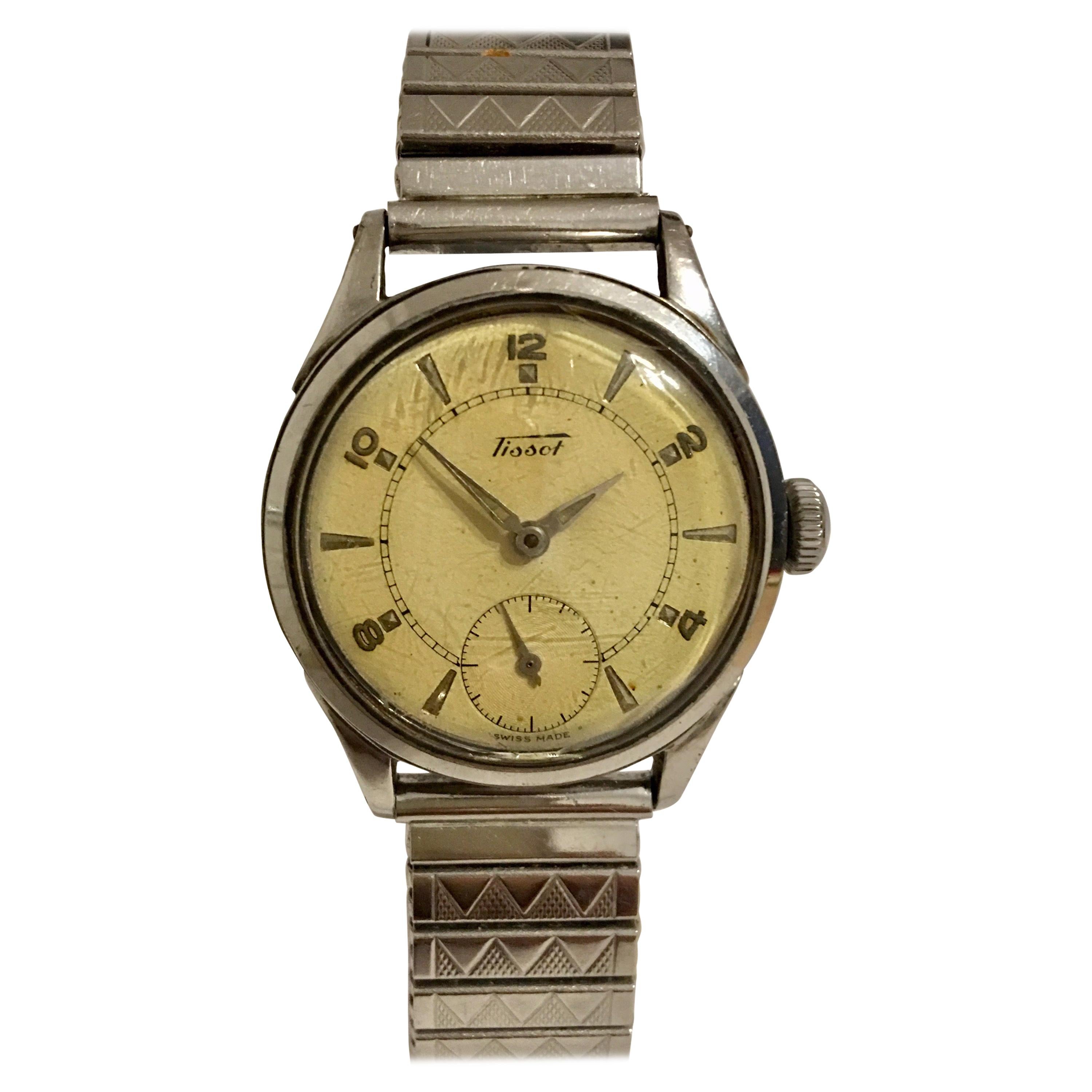 Vintage 1940s Tissot Stainless Steel Watch