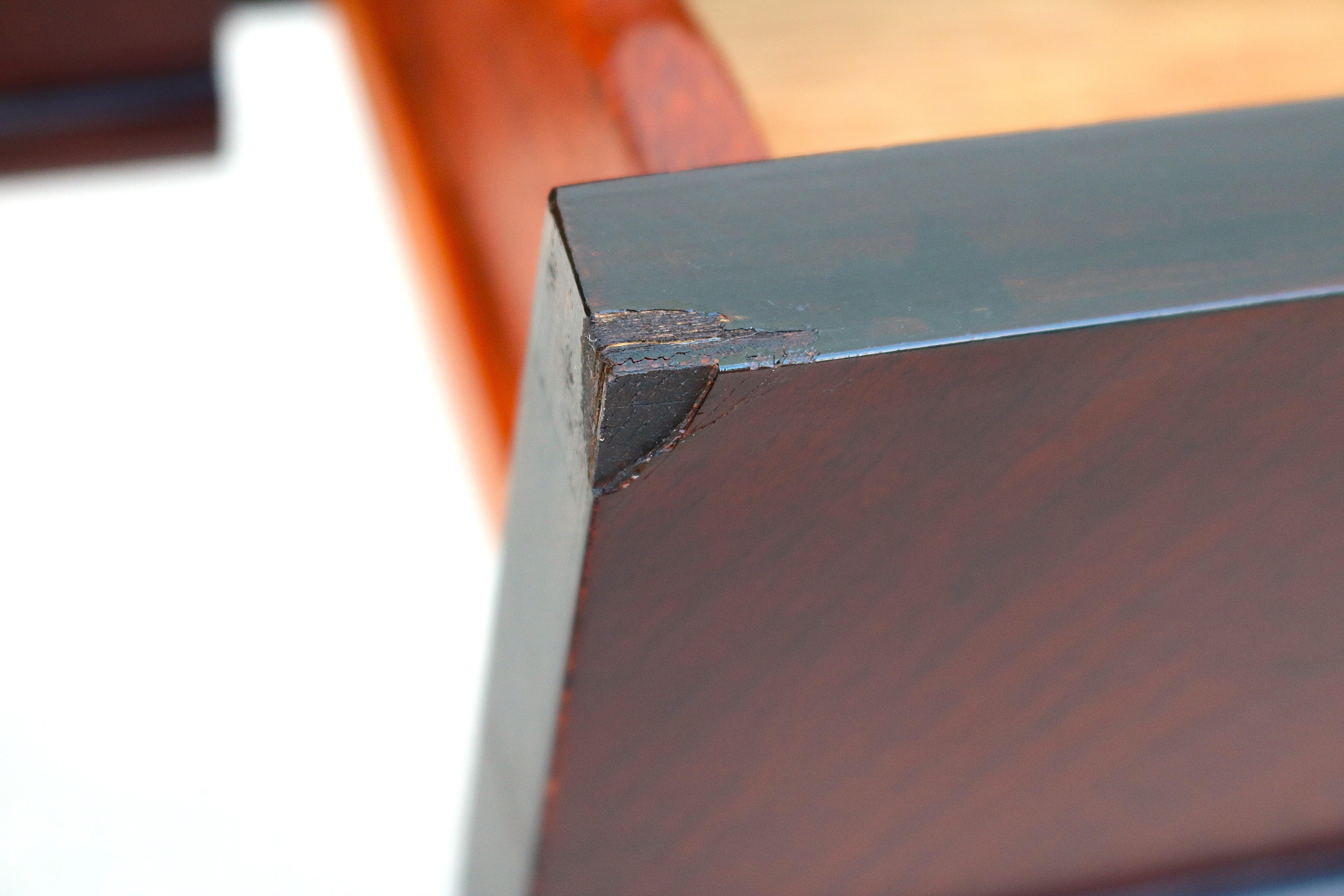 Vintage 1940s Traditional John Scalia for Schmieg & Kotzian Mahogany Desk Table For Sale 8