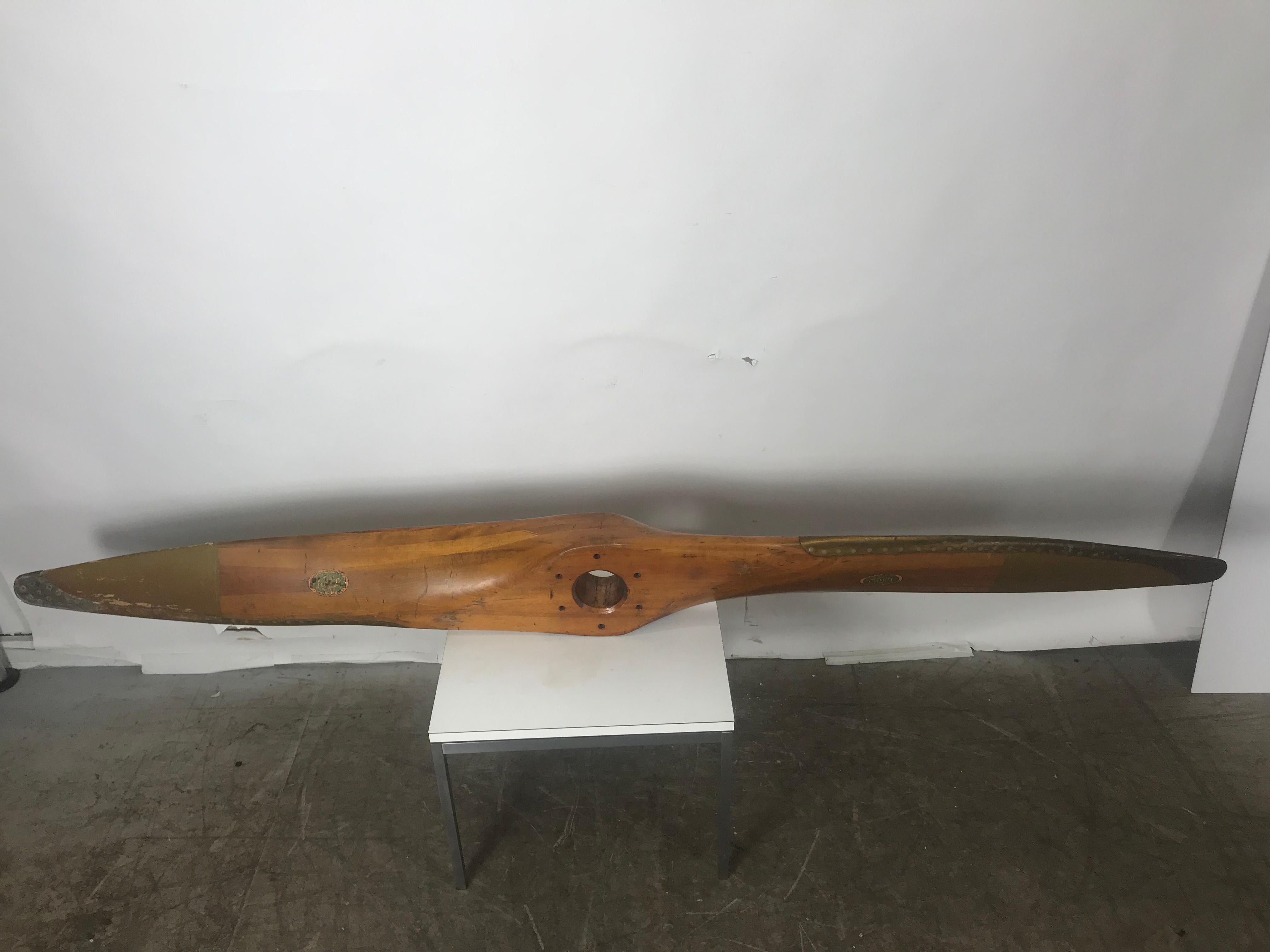 Vintage 1940s Wooden Propeller Made by Fahlin, from Curtis Wright , Buffalo NY 2