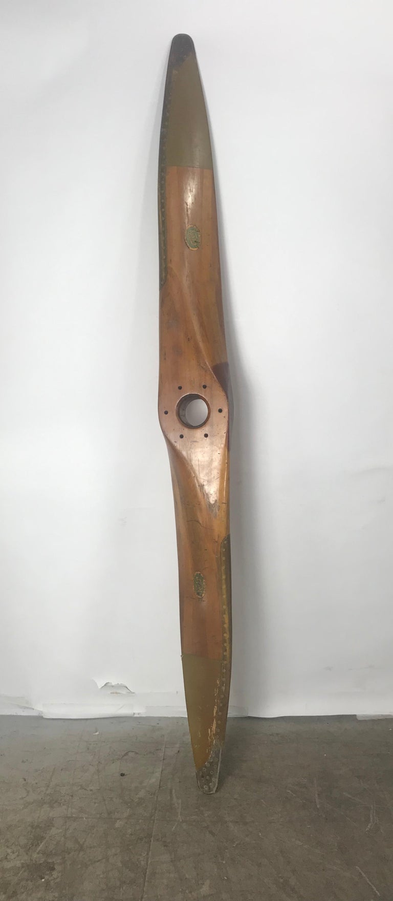 Vintage 1940s Wooden Propeller Made by Fahlin, from Curtis Wright