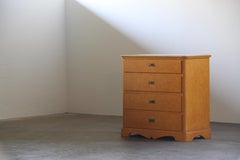 Vintage 1940s Yellow Hand Painted Dresser in Danish Pine