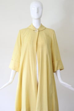 Vintage 1940's Yellow Mid Season Swing Coat UK 10-12 US 6-8