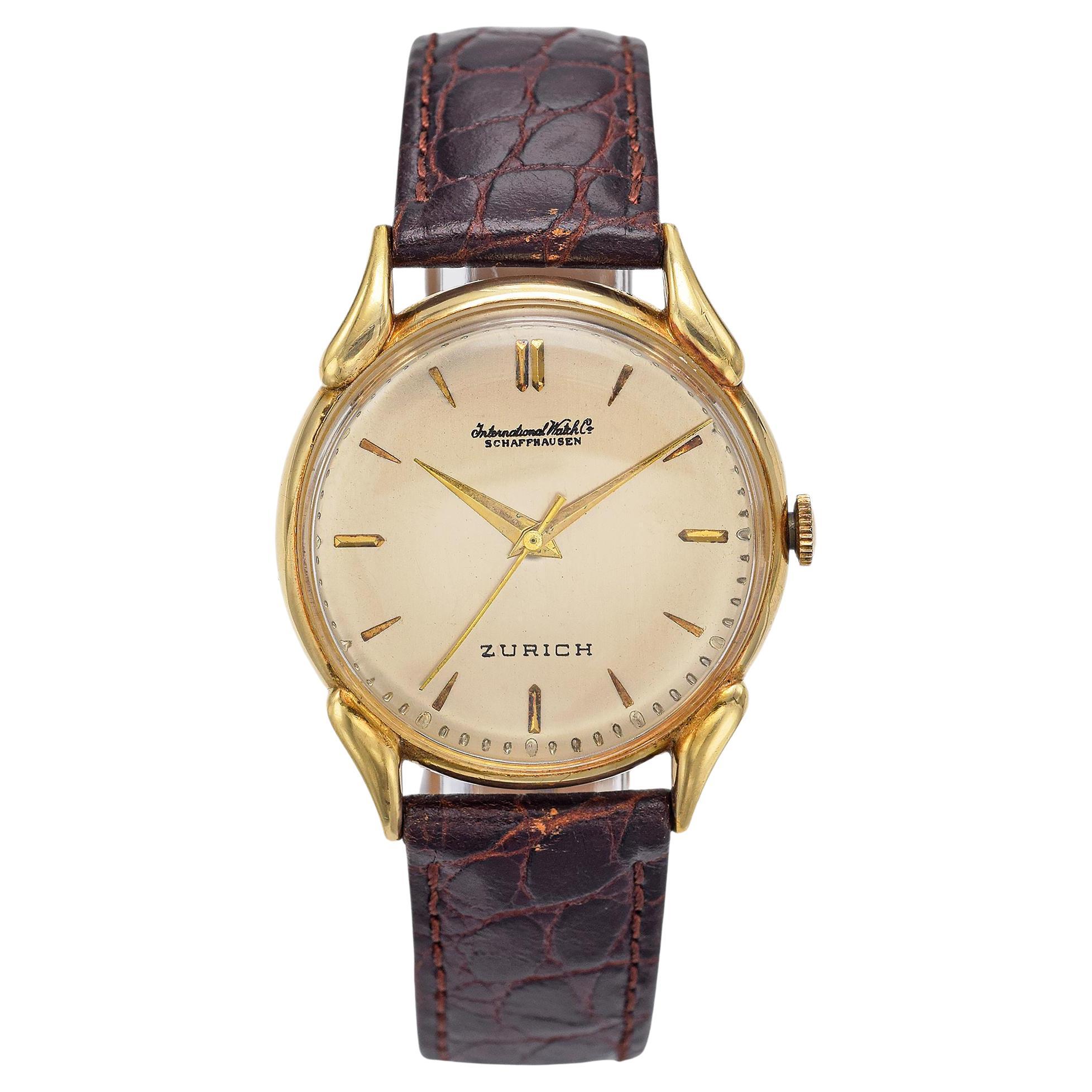 Vintage 1945 IWC International Watch Co Zürich 18k Gold Hand Wind Herrenuhr