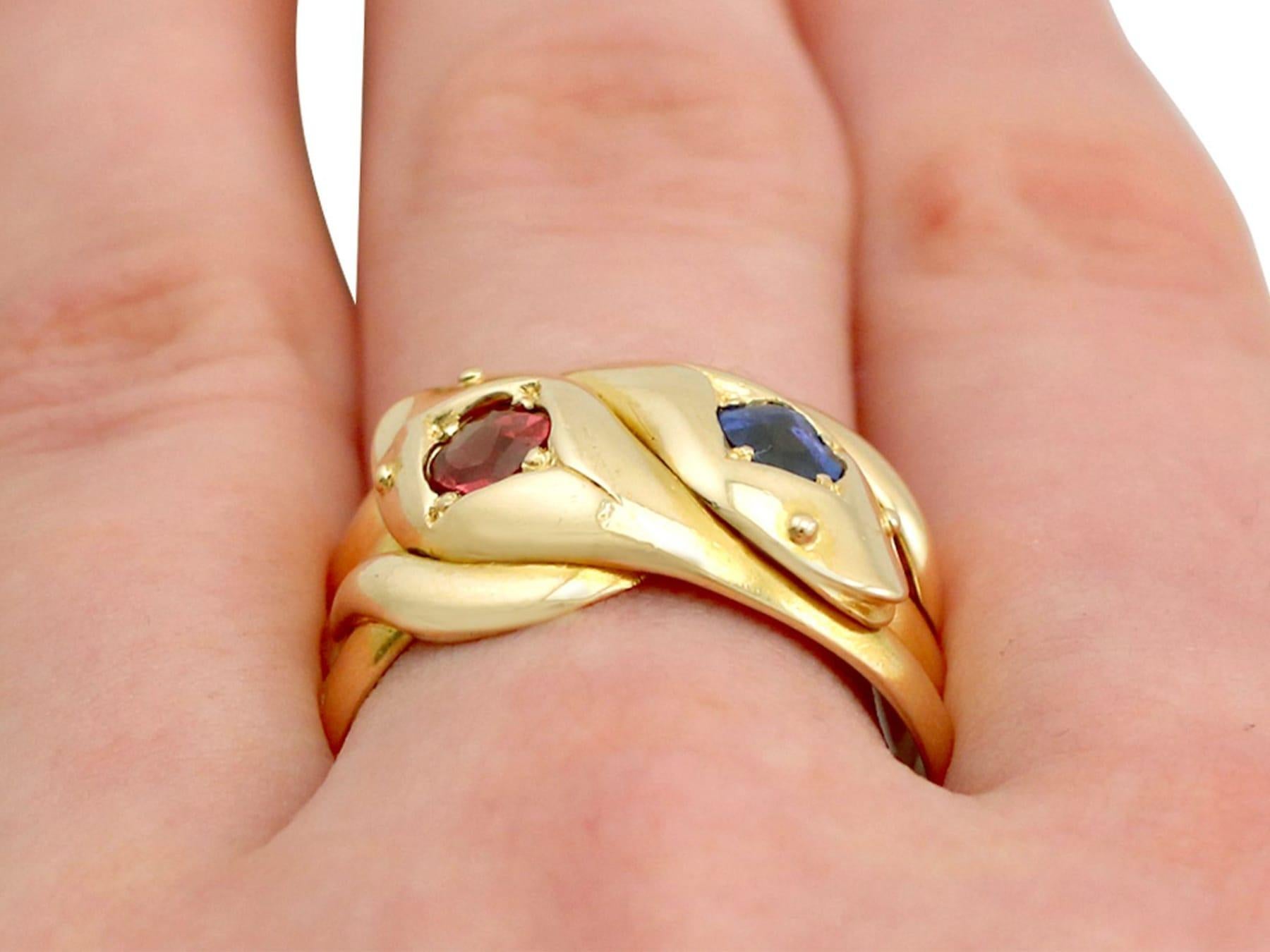 Vintage 1945 Yellow Gold Snake Ring For Sale 2