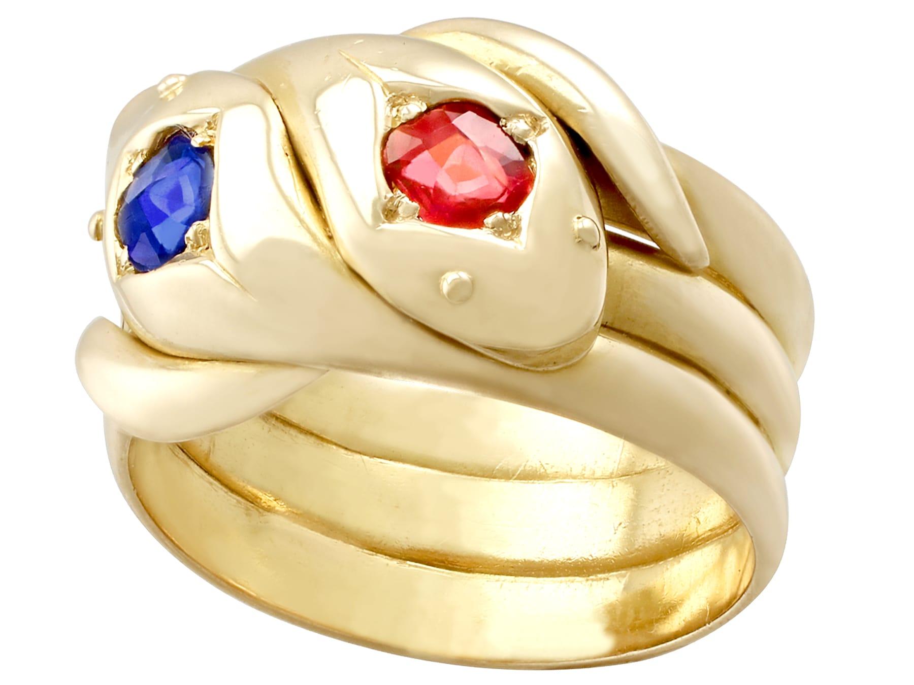 Bague serpent vintage en or jaune, 1945 Excellent état - En vente à Jesmond, Newcastle Upon Tyne