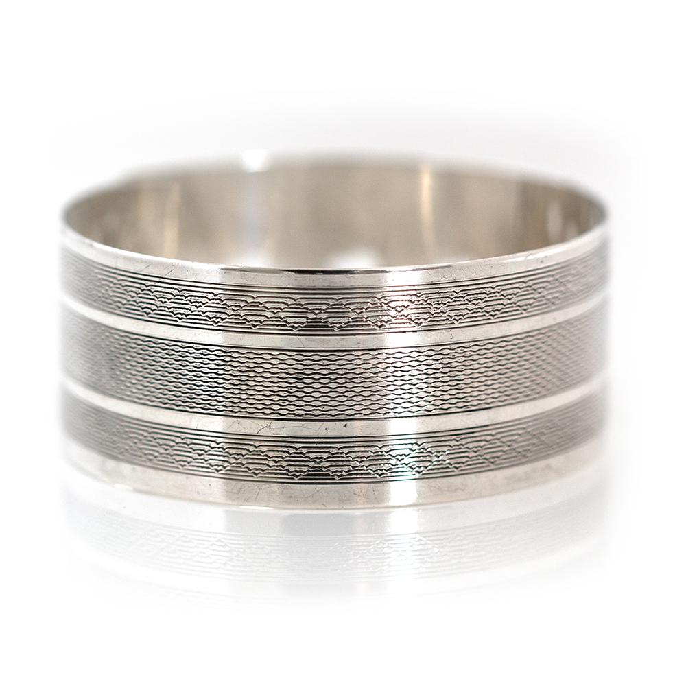 Vintage 1946 Charles Horner Silver Buckle Bangle Bracelet Bon état - En vente à London, GB