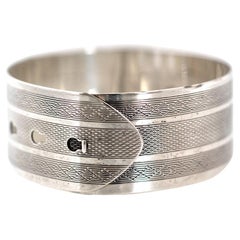 Vintage 1946 Charles Horner Silver Buckle Bangle Bracelet