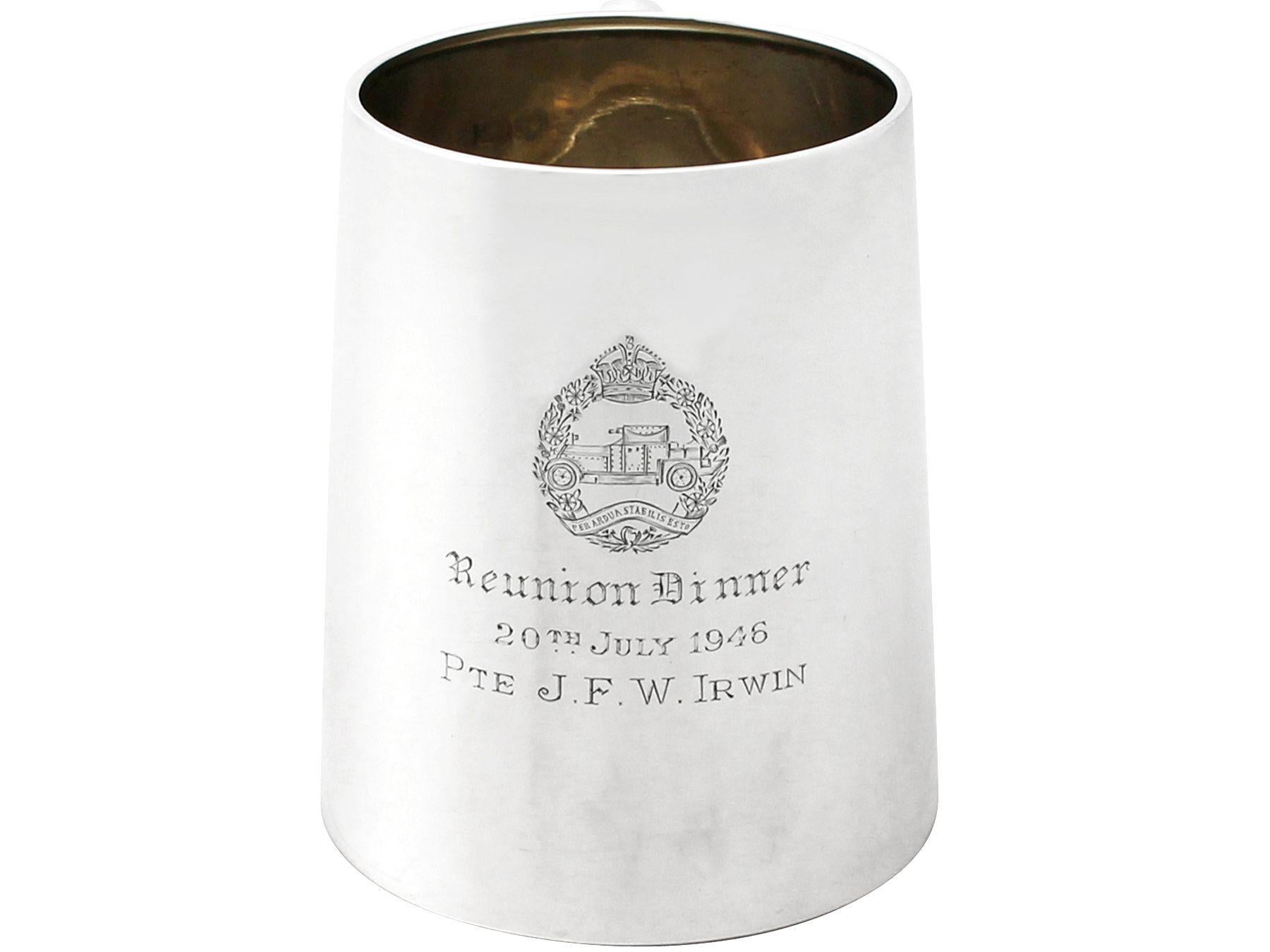 Great Britain (UK) Hamilton & Co. Indian Colonial Silver and Glass Pint Mug