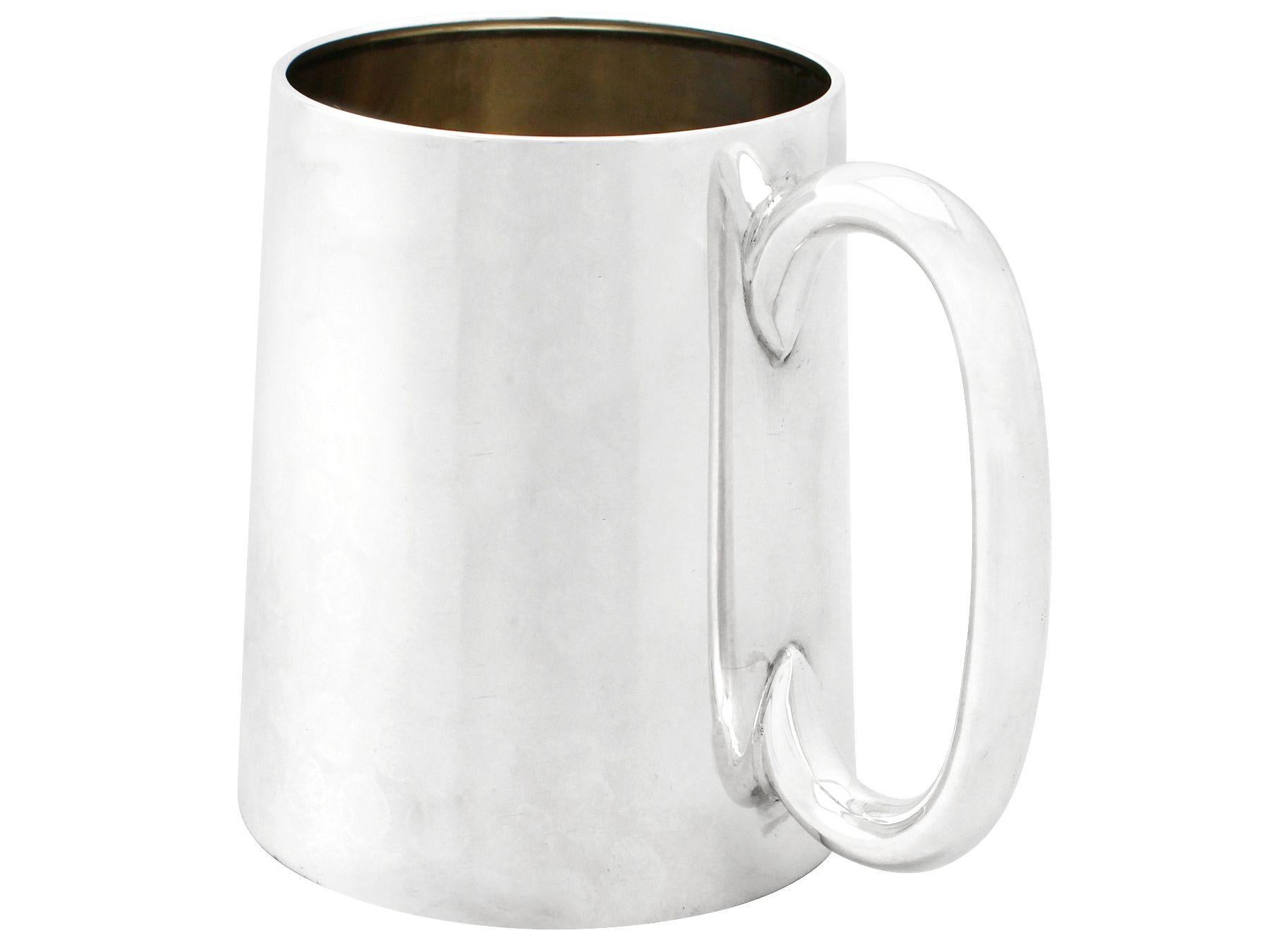 Hamilton & Co. Indian Colonial Silver and Glass Pint Mug In Excellent Condition For Sale In Jesmond, Newcastle Upon Tyne