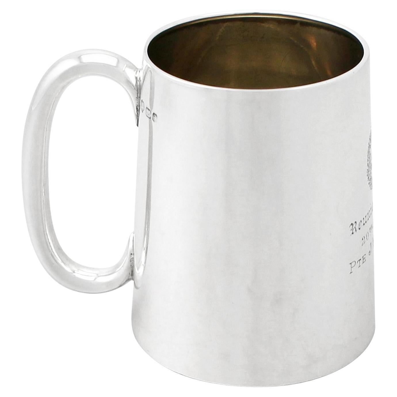 Hamilton & Co. Indian Colonial Silver and Glass Pint Mug For Sale