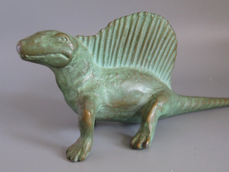 Vintage 1947 SRG Bronze Dimetrodon Dinosaur Science Statue Figure