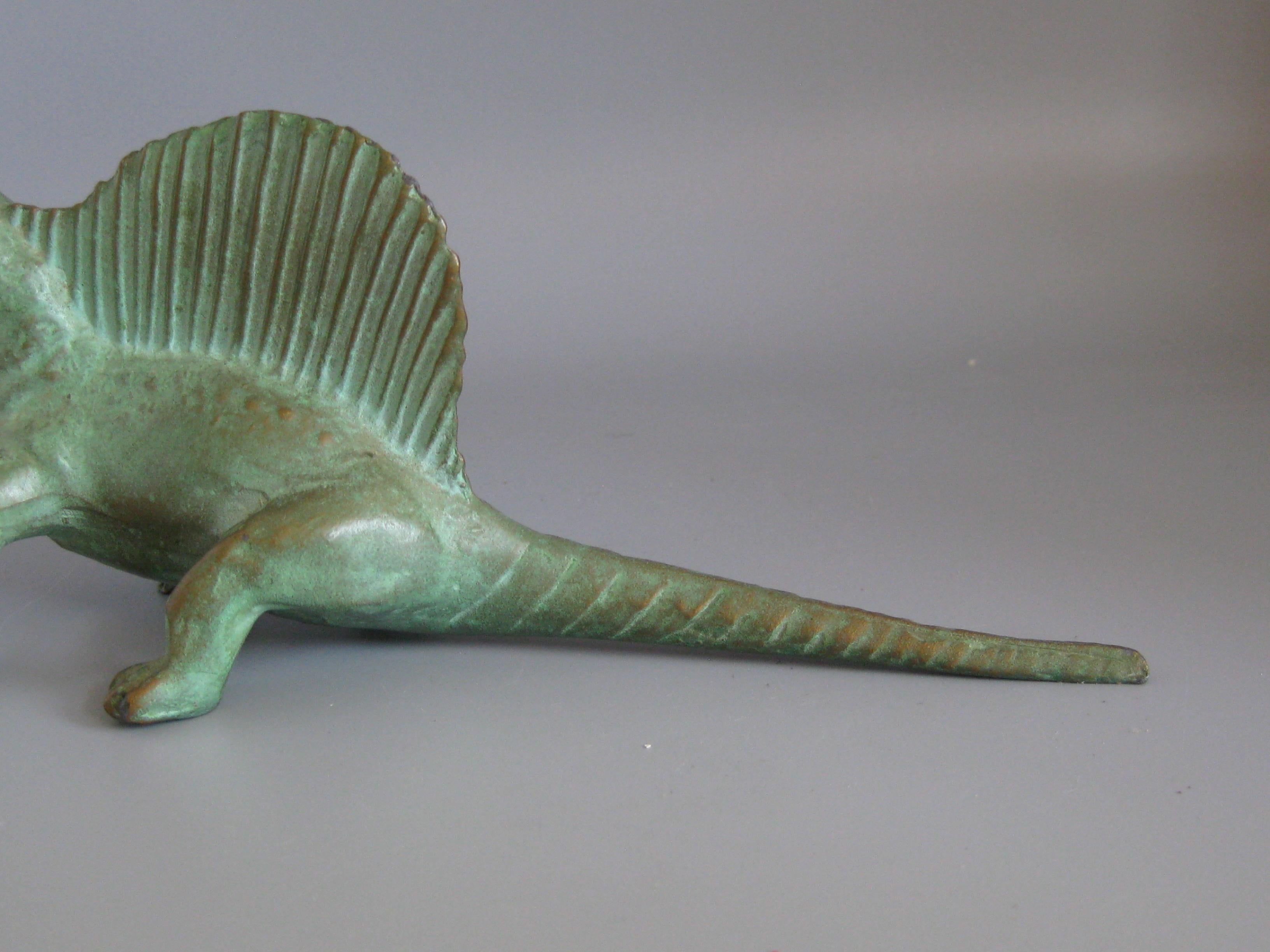 Vintage 1947 SRG Bronze Dimetrodon Dinosaur Science Statue Figure ...