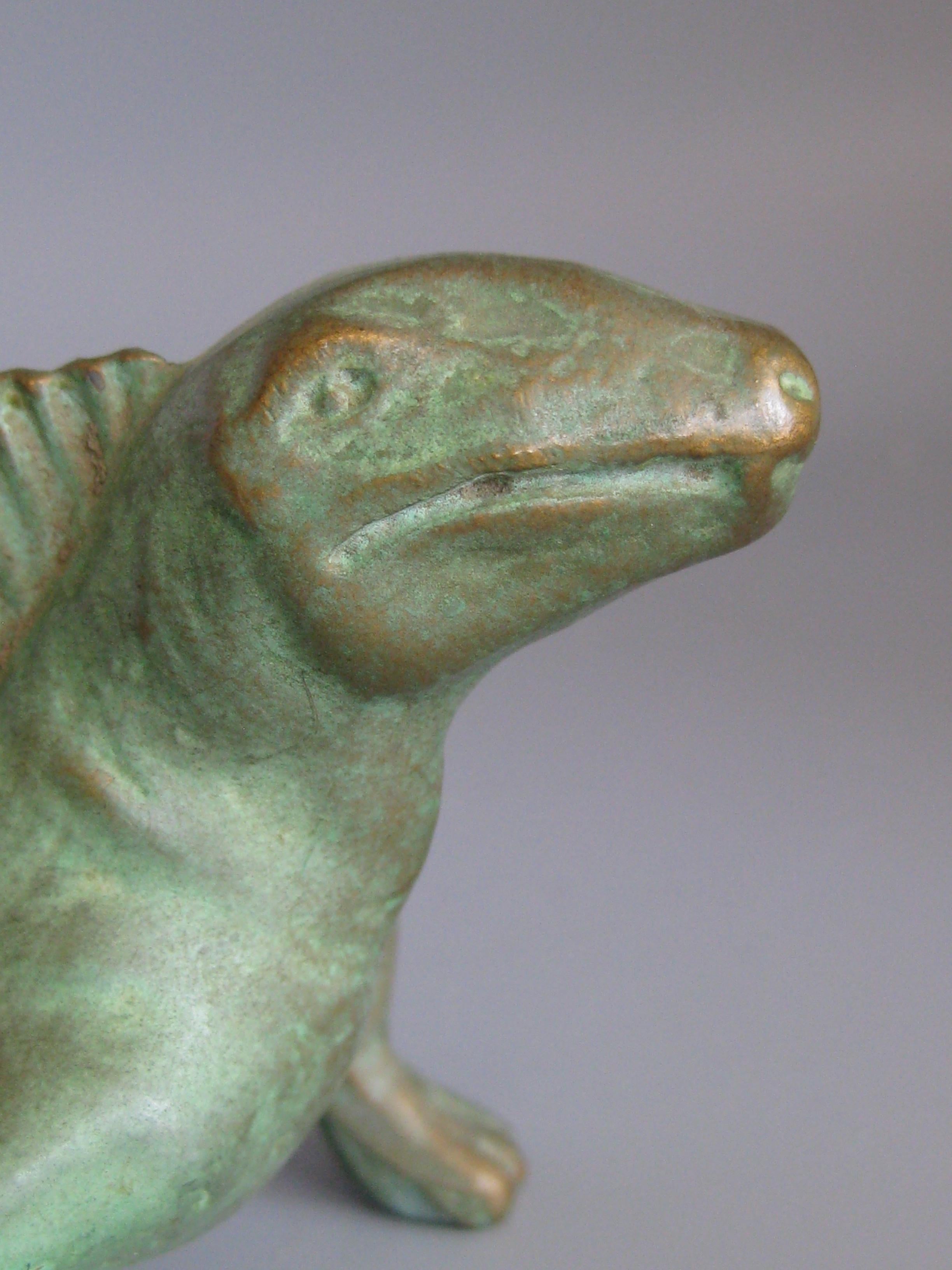 Vintage 1947 SRG Bronze Dimetrodon Dinosaur Science Statue Figure Sculpture 2