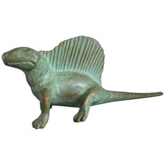 Vintage 1947 SRG Bronze Dimetrodon Dinosaur Science Statue Figure Sculpture