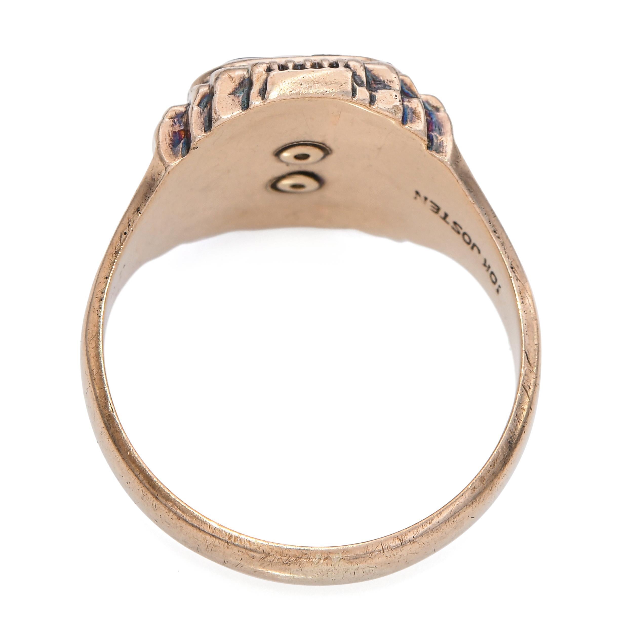 De las mujeres Vintage 1949 Anillo de oro amarillo de 10 quilates del Colegio Notre Dame en venta