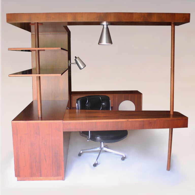 Vintage 1949 MidCentury Modern Custom LShaped Office Desk by