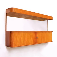 Vintage 1949 Mid-Century Modern Floating Tambour Sideboard Bar by George Nelson