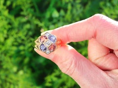 Vintage 1.95 Carat Purple and Brown-Pink Sapphire, Diamond and Yellow Gold Ring