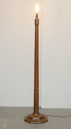 Vintage 1950-1960 Robert Mouseman Thompson Floor Standing English Oak Lamp
