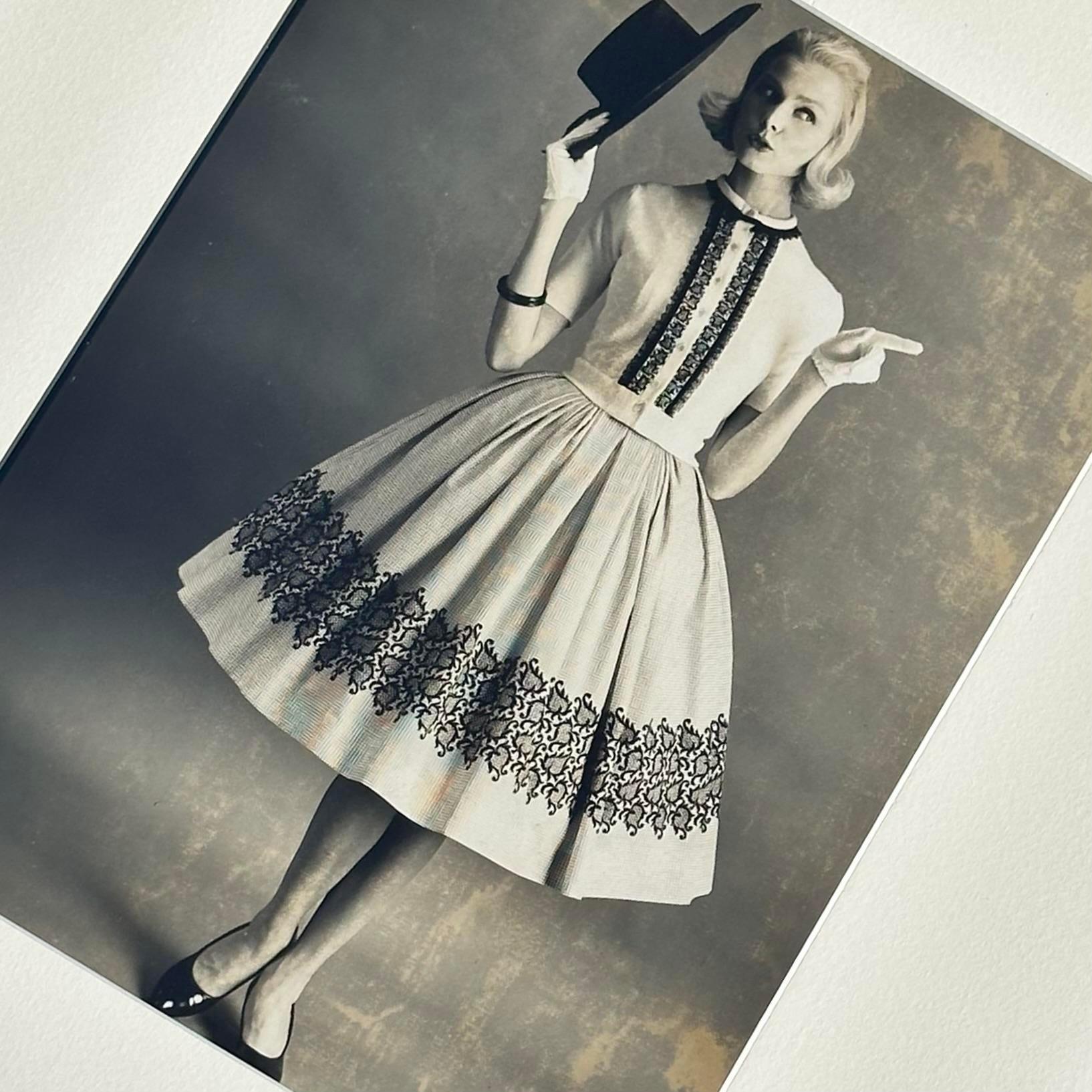 American Vintage 1950 Black and White Fashion Photograph