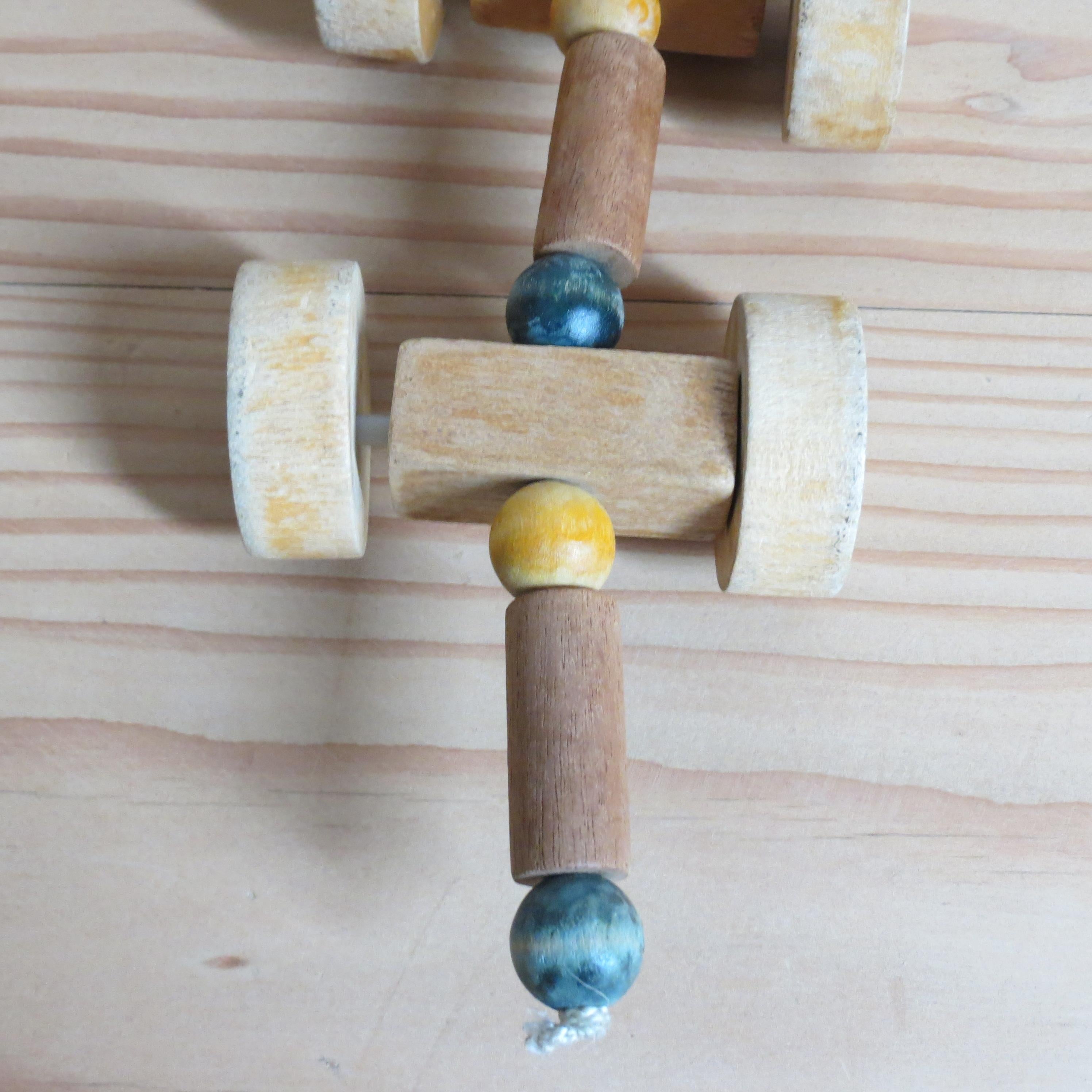 Vintage 1950 London Design Centre Wooden Pull Along toy Caterpillar For Sale 6
