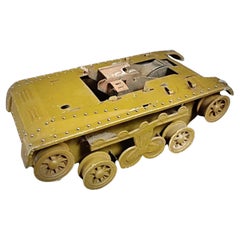 Vintage 1950 Tinplate Miniature Tank by Brev S.G.D.G, Made in France - 2Y244