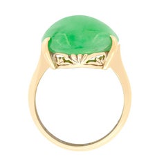 Vintage 19.50ct Jade Cocktail Ring, c.1940s