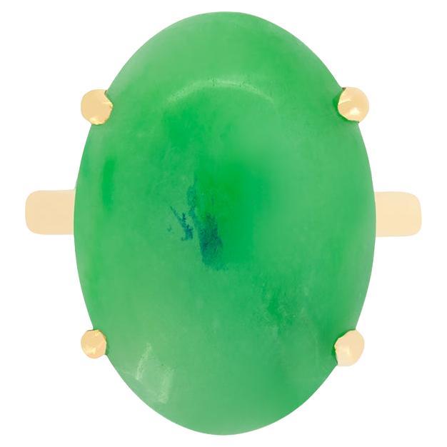 Vintage 19.50ct Jade Cocktail Ring, c.1940s For Sale