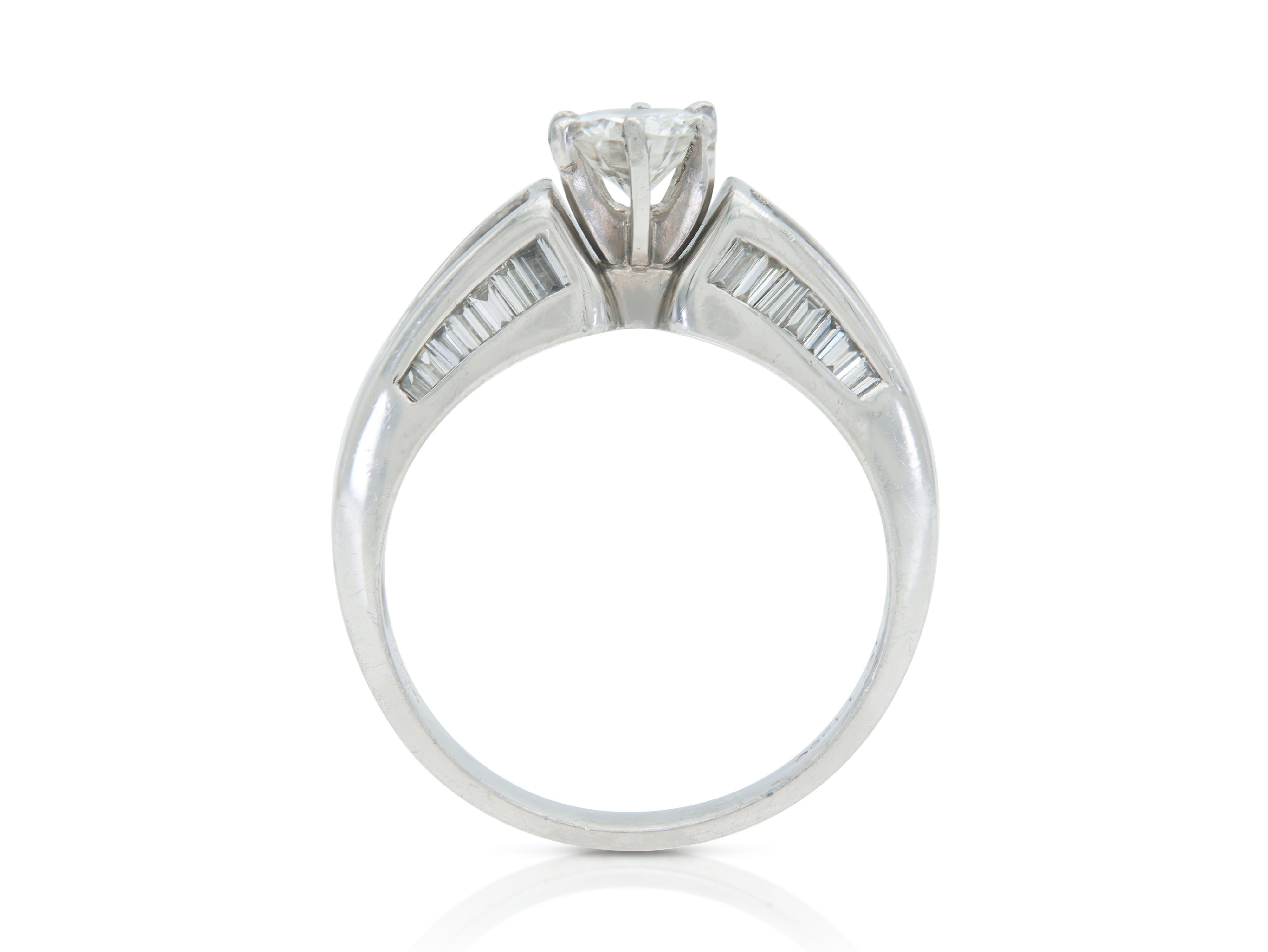 Anillo de compromiso de diamantes antiguos de corte europeo de 0,60 quilates de la década de 1950 en Bueno estado para la venta en New York, NY