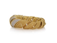 Vintage 1950s 10.00 Carat Diamond and Gold twist Bracelet