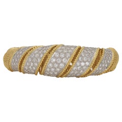 Vintage 1950er Jahre 10,00 Karat Diamant und Gold twist-Armband