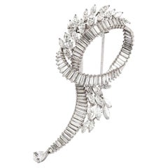 Broche Vintage 1950s 12.00 Carat Diamond Brooch