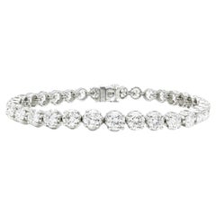 Vintage 1950s 12.00 Carat Graduating Old European Cut Diamond Tennis Bracelet