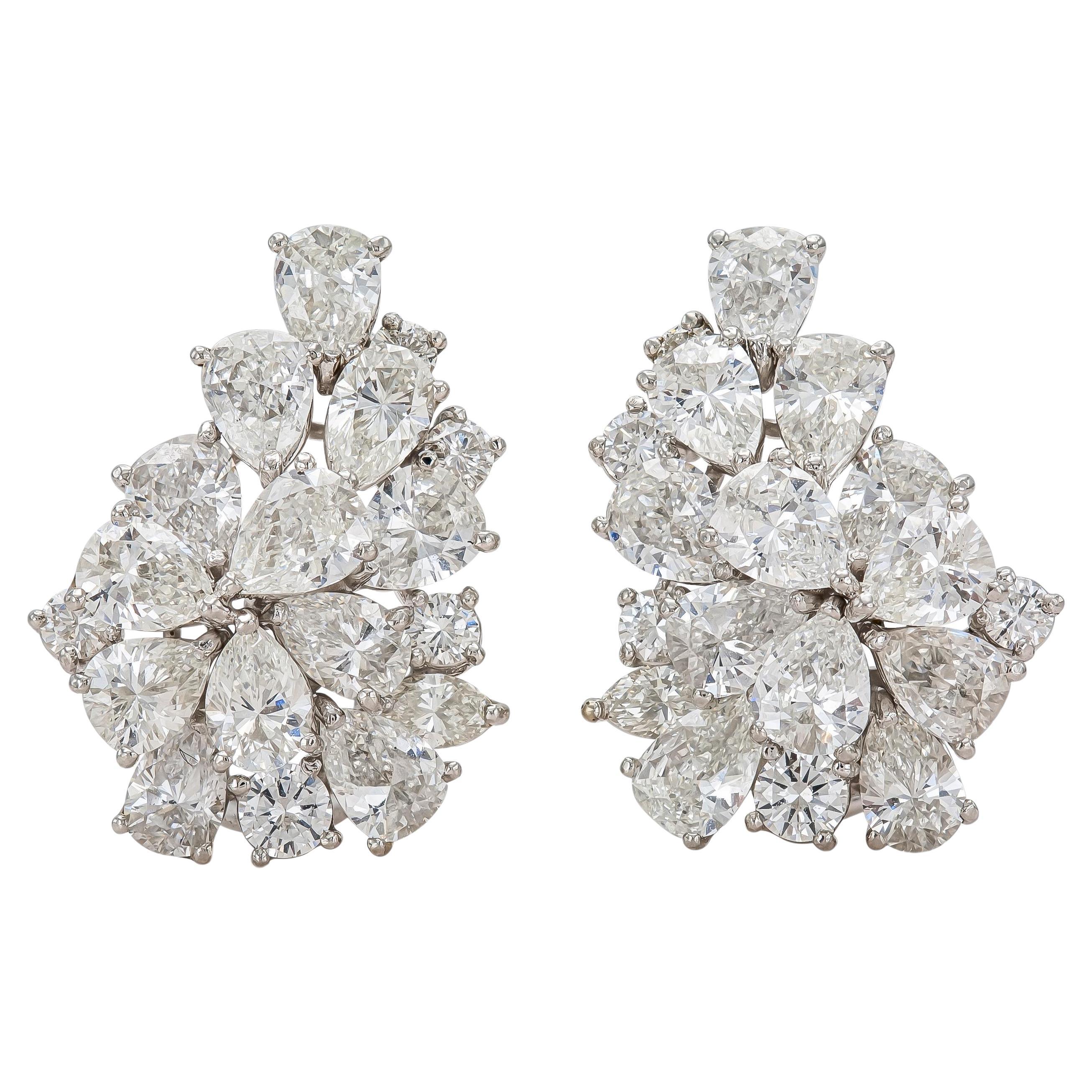 Vintage 1950er Jahre 14,28 Karat Diamant-Ohrringe im Angebot