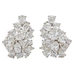 Vintage 1950s 14.28 Carat Diamond Earrings
