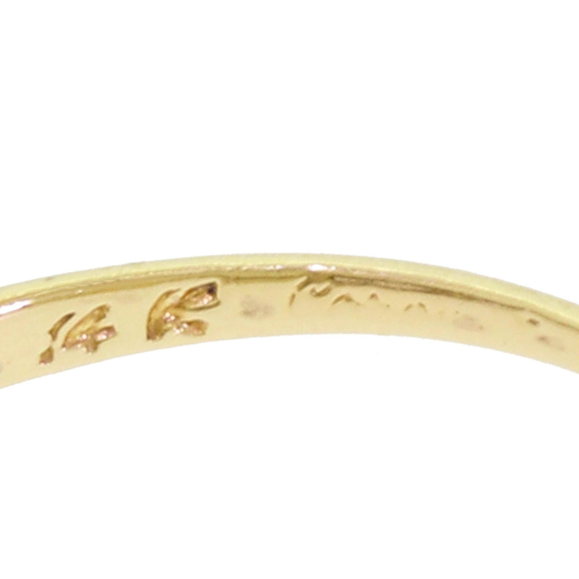 Retro Vintage 1950s 14 Karat Gold Diamond Engagement Ring 0.50 Carat Center VS1 /2