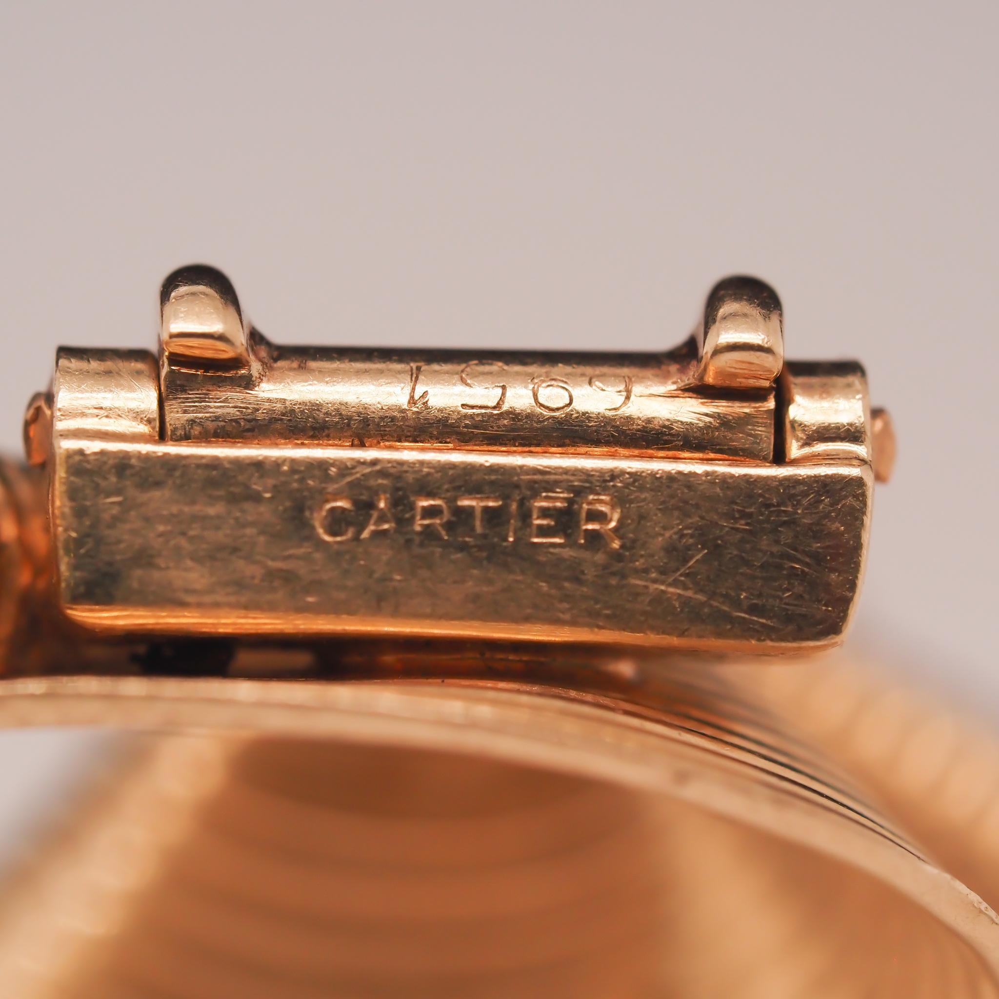 Vintage 1950s 14K Yellow Gold Cartier Swirls Brooch Pin 1