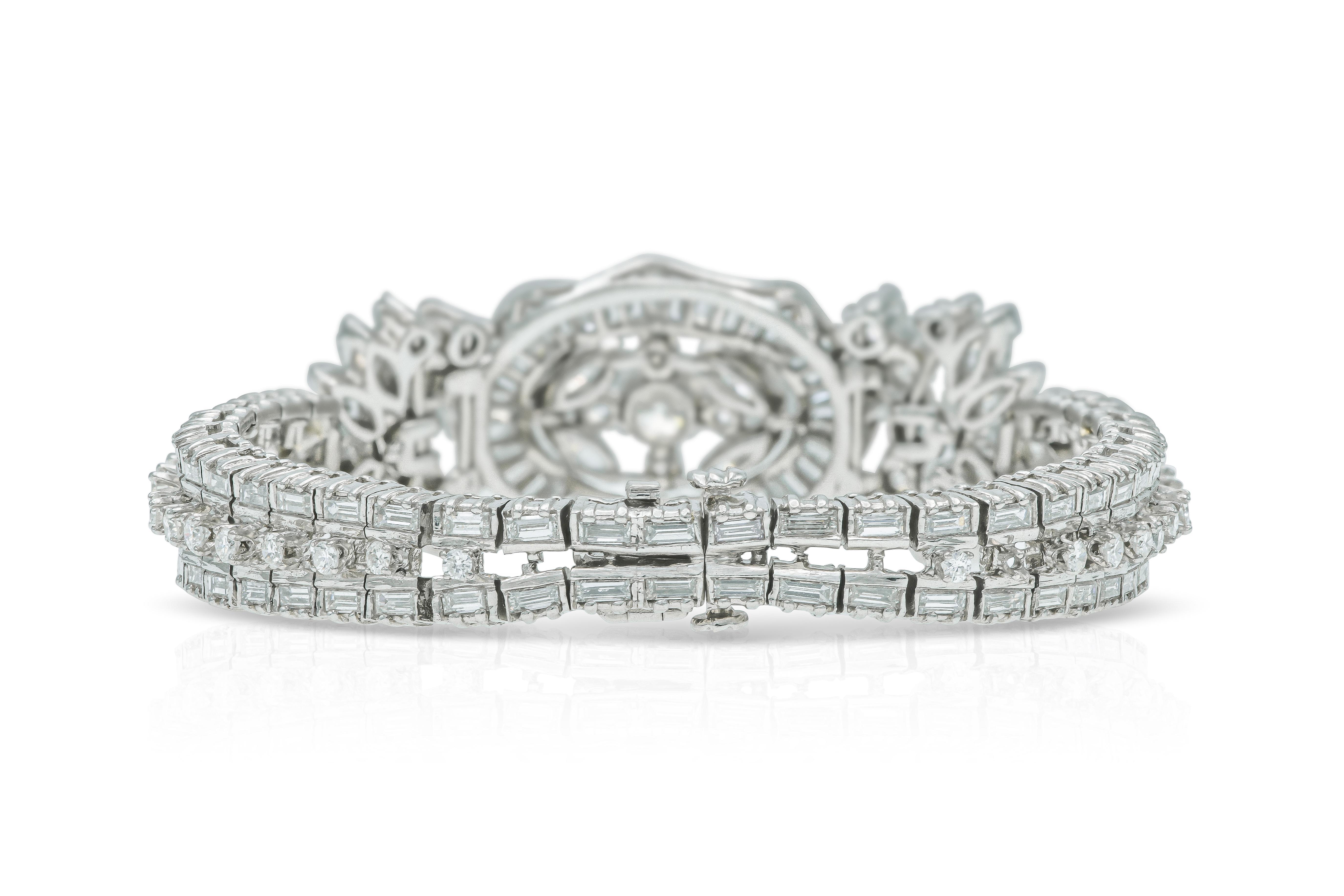 Vintage 1950s 15.00 Carat Diamond Bracelet Bon état - En vente à New York, NY