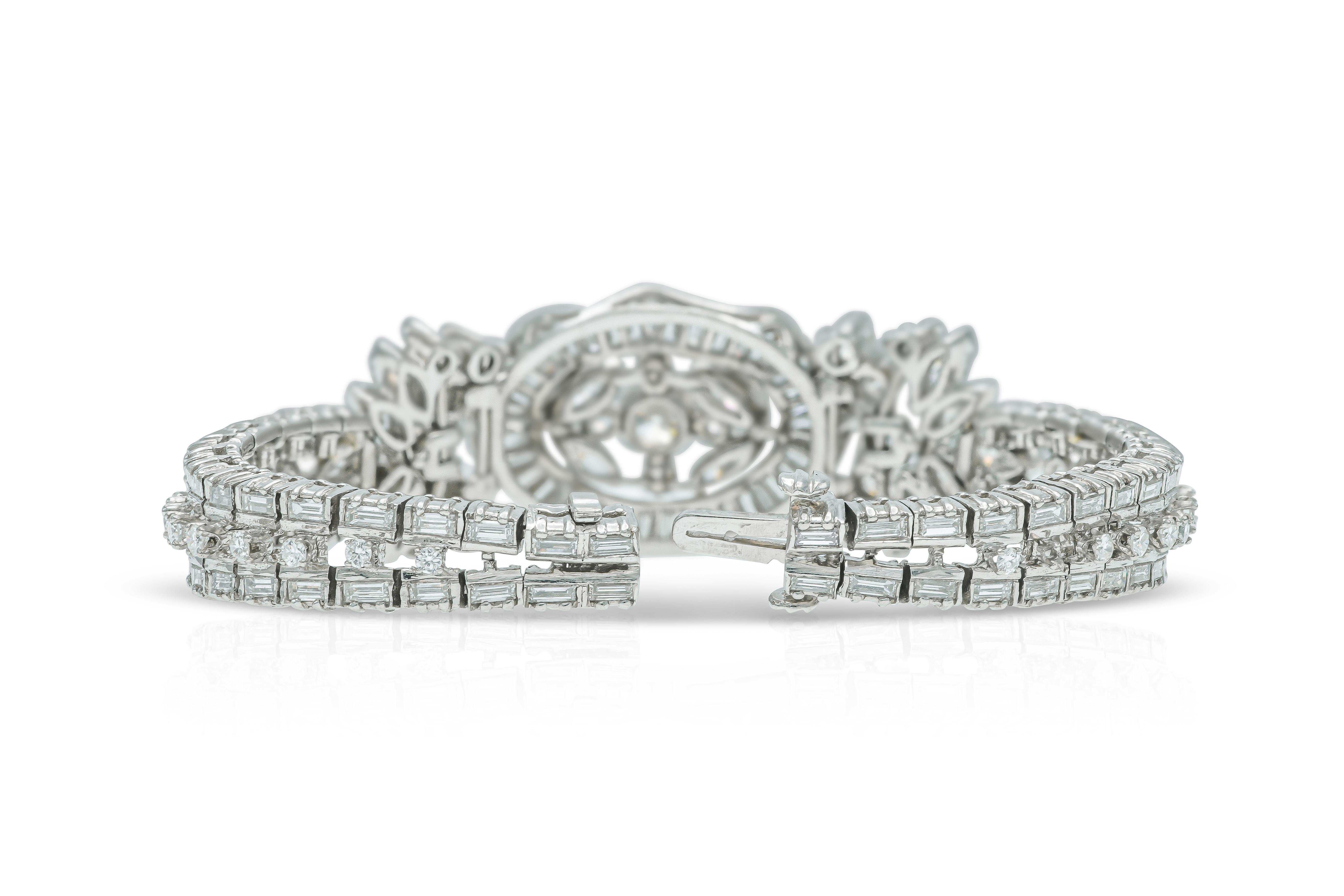 Vintage 1950s 15.00 Carat Diamond Bracelet Pour femmes en vente